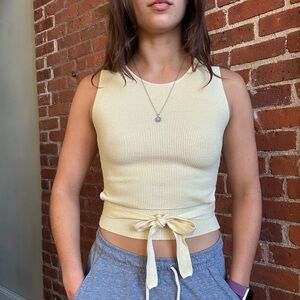 Zara Knit Sweater Sleeveless Back Cut Out Tie Top